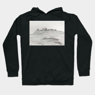 Dunstansburgh Castle, Northumberland Coast in Zentangle Landscape Hoodie